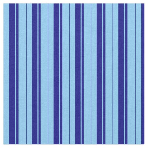Light Sky Blue & Blue Lined Pattern Fabric