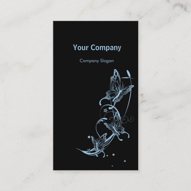Light Sky Blue Butterflies Business Card (Front)