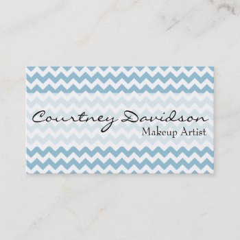 Light Sky Blue Chevron Custom Business Cards by Mintleafstudio at Zazzle