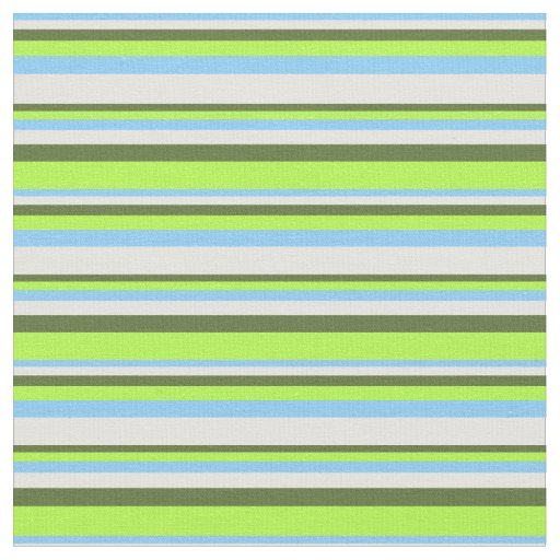 Light Sky Blue, Cyan, Olive Green & Light Green Fabric
