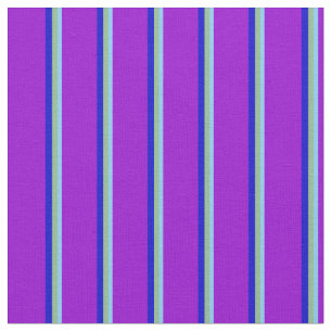 Light Sky Blue, Dark Sea Green, Blue & Dark Violet Fabric