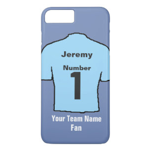 Light Sky Blue Football Shirt Choose name and team iPhone 8 Plus/7 Plus Case