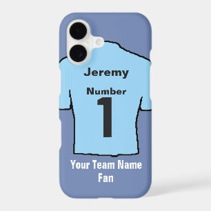 Light Sky Blue Football Shirt Choose name and team iPhone 17 Case