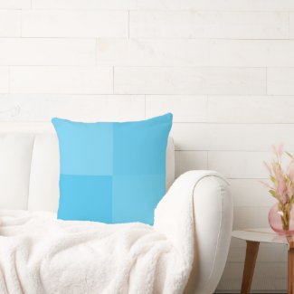 Light Sky Blue Geometric Squares Throw Pillow