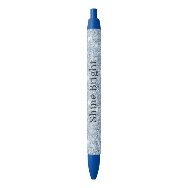 Light Sky Blue Glitter Birthday Pen (Front Vertical)