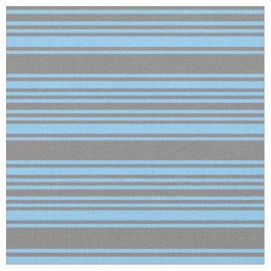 Light Sky Blue & Gray Lines Fabric
