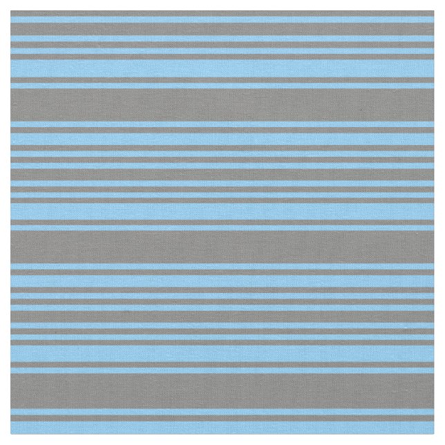 Light Sky Blue & Gray Lines Fabric (Close Up)