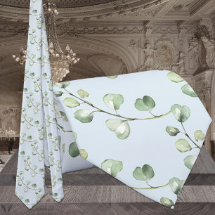 Light Sky Blue Green Eucalyptus Elegant Wedding Neck Tie