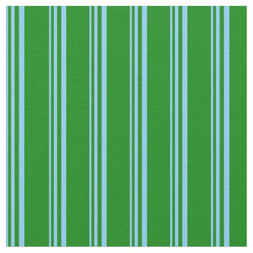 Light Sky Blue & Green Lines Pattern Fabric