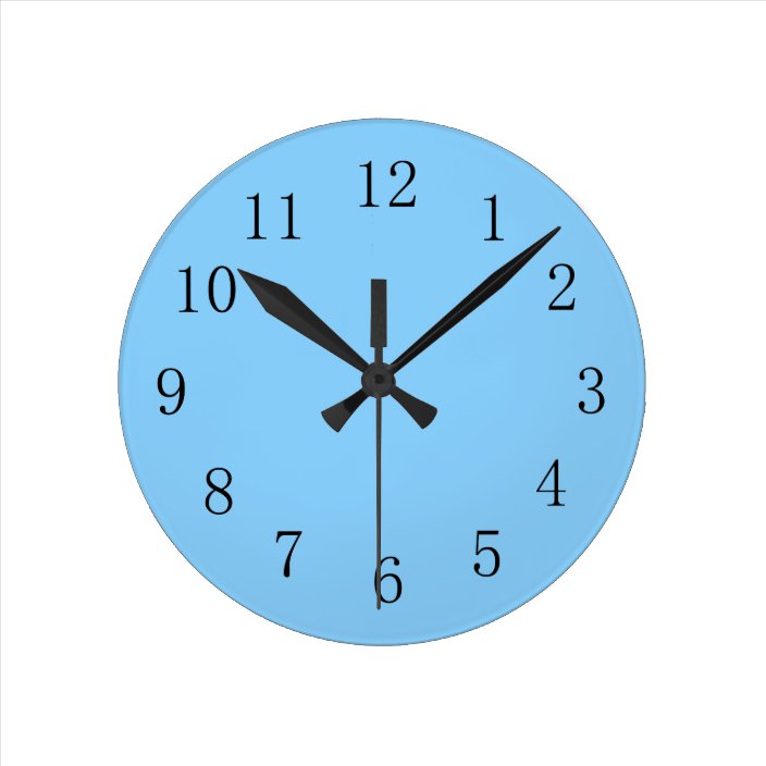 Light Sky Blue Kitchen Wall Clock