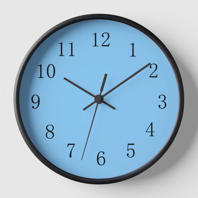 Light Sky Blue Kitchen Wall Clock (Front)