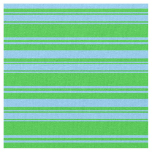 Light Sky Blue & Lime Green Stripes Pattern Fabric