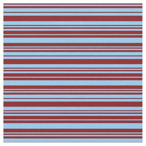 Light Sky Blue & Maroon Colored Lines Fabric