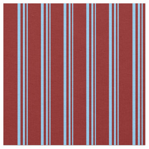 Light Sky Blue & Maroon Colored Lines Fabric