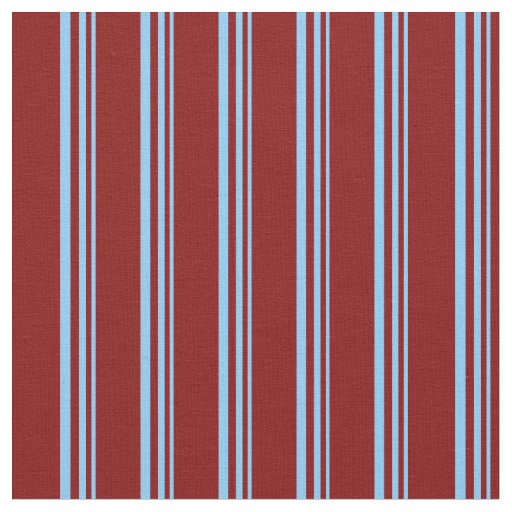 Light Sky Blue & Maroon Colored Lines Fabric