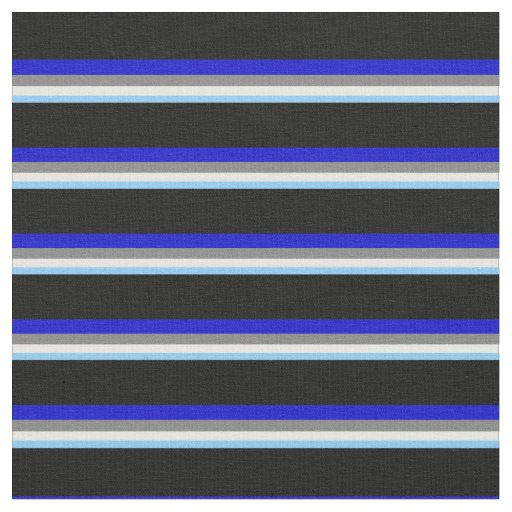 Light Sky Blue, Mint Cream, Grey, Blue & Black Fabric