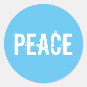light sky blue Peace Classic Round Sticker
