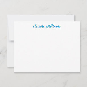 Light Sky Blue Preppy Modern Elegant Script Note Card