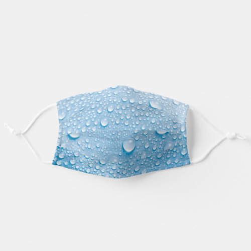 Light Sky Blue Raindrops Sprinkle Adult Cloth Face Mask