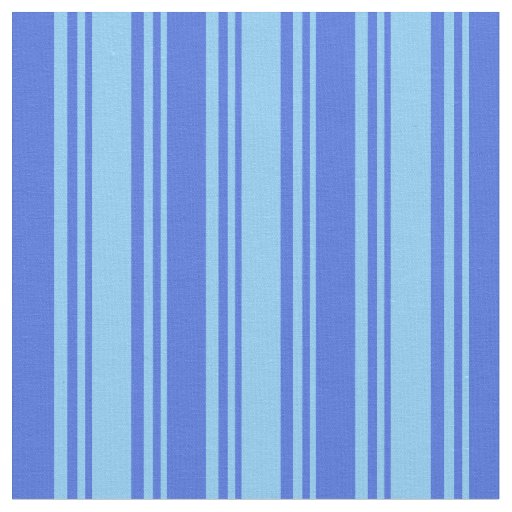 Light Sky Blue & Royal Blue Colored Lines Fabric