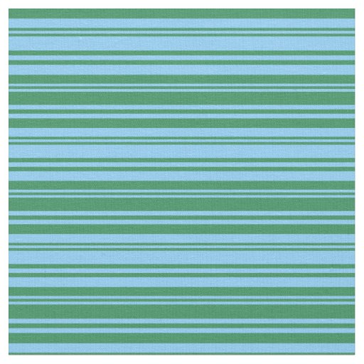 Light Sky Blue & Sea Green Lines/Stripes Pattern Fabric