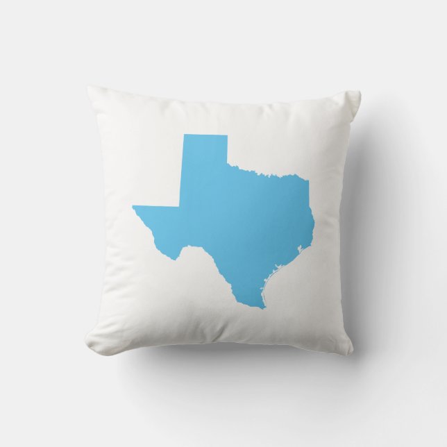 Light Sky Blue Texas Throw Pillow (Front)