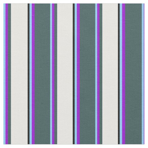 Light Sky Blue, Violet, Gray, Mint Cream & Black Fabric