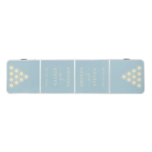 Light Sky Couple Names with Wedding Date Beer Pong Table