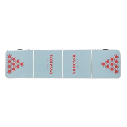 Light Sky Minimal Modern Classic Name Beer Pong Table