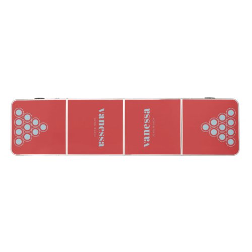 Light Sky Reverse Minimal Modern Classic Name Beer Pong Table