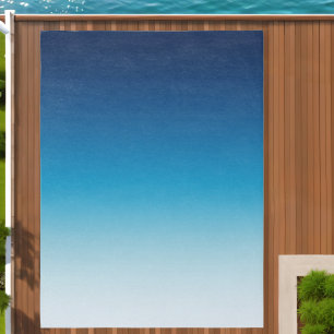 Light Sky to Dark Ocean Blue Gradient Outdoor Rug