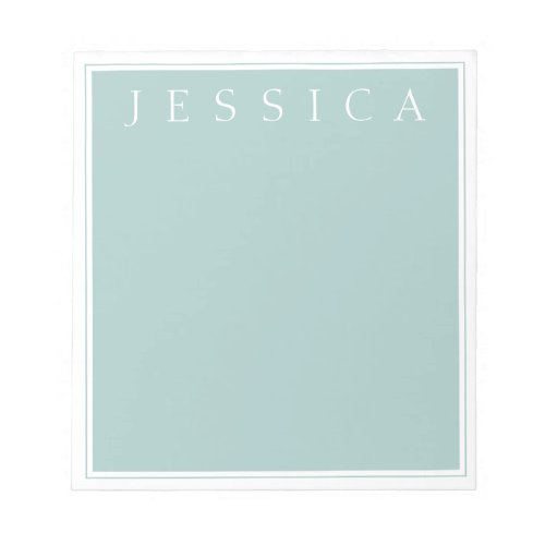 Light Slate Blue Grey  Your Name Notepad