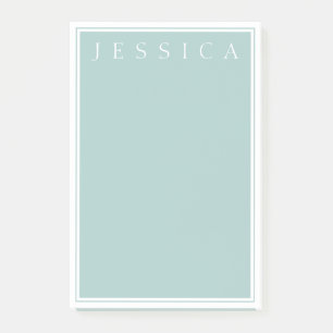 Light Slate Blue Grey Your Name Post-it Notes