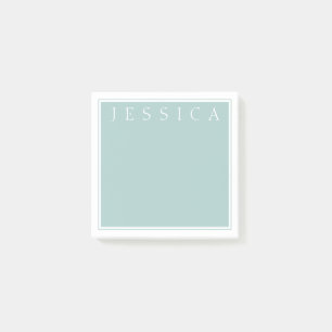 Light Slate Blue Grey Your Name Post-it Notes