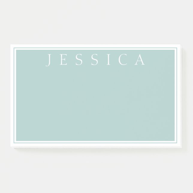 Light Slate Blue Grey | Your Name Post-it Notes (Front)