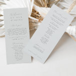 Light Slate Blue Wedding Ceremony Program<br><div class="desc">Design features an handwritten font and modern minimalist design. Designed to coordinate with for the «SERENA» Wedding Invitation Collection. To change details, click «Personalize». To move the text or change the size, font, or color, click «Click to customize further» It. View the collection link on this page to see all...</div>