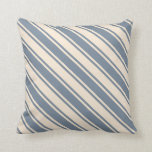 [ Thumbnail: Light Slate Gray and Beige Striped/Lined Pattern Throw Pillow ]
