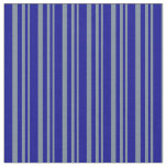 [ Thumbnail: Light Slate Gray and Dark Blue Stripes Pattern Fabric ]