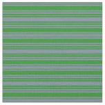 [ Thumbnail: Light Slate Gray and Forest Green Lines Fabric ]