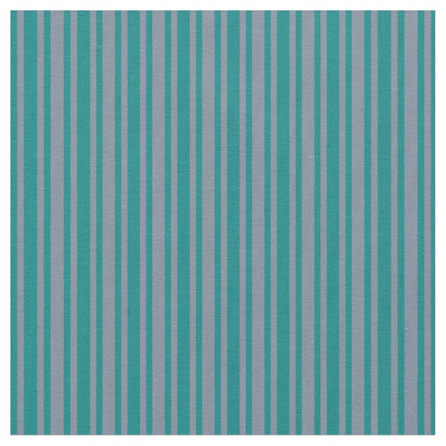 Light Slate Gray and Teal Stripes Pattern Fabric (Close Up)