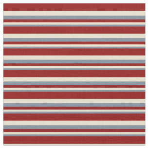 Light Slate Gray, Beige, and Dark Red Lines Fabric