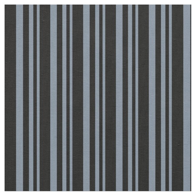 Light Slate Gray & Black Striped/Lined Pattern Fabric (Close Up)