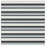 [ Thumbnail: Light Slate Gray, Black & White Stripes Fabric ]