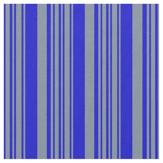 Light Slate Gray & Blue Stripes/Lines Pattern Fabric (Close Up)