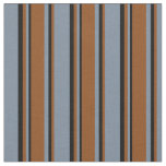 [ Thumbnail: Light Slate Gray, Brown & Black Lines Pattern Fabric ]