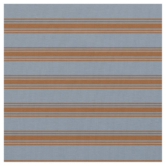 Light Slate Gray & Brown Stripes/Lines Pattern Fabric (Close Up)
