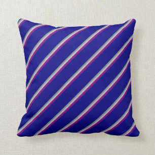 Light Slate Gray, Grey, Purple, and Blue Colored Throw Pillow
