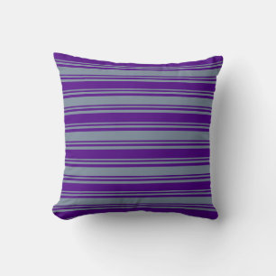 Light Slate Gray & Indigo Pattern Throw Pillow