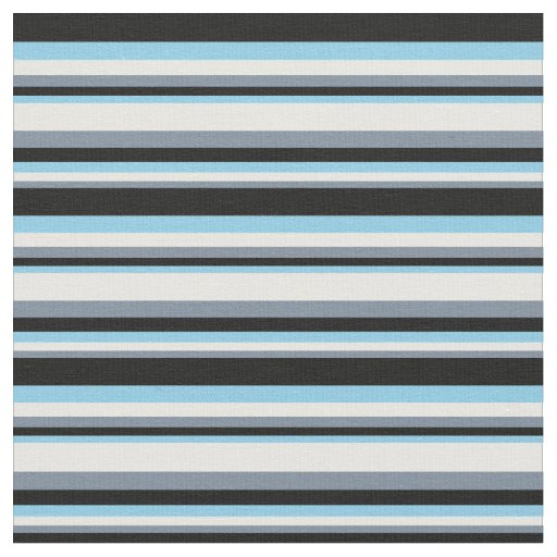 Light Slate Gray, Mint Cream, Sky Blue & Black Fabric