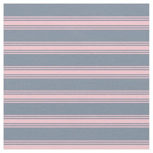 Light Slate Gray & Pink Colored Stripes Fabric
